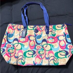 Authentic Vintage Coach IKAT Tote Bag Carryall